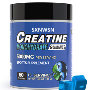 Blueberry Creatine Gummies for Muscle Strength & Endurance | 60 Gummies | Fast Energy, Recovery & Cognitive Boost