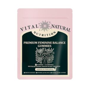 Feminine Balance Gummies for Hormone & Mood Support | 60 Gummies | Reproductive Health, Skin & Bone Wellness