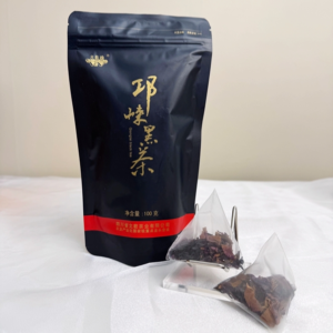 Qionglai Dark Tea Pyramid Bags | Organic Sichuan Black Tea | 100g Traditional Fermentation for Mellow Taste