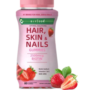 Hair Skin & Nails Gummies with Biotin 2500mcg & Vitamins C, E | 80 Gummies for Strong Hair, Glowing Skin & Healthy Nails