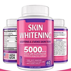 Skin Whitening Capsules with Glutathione 5000mg | Cinnamon, Lemon, Ginger, Licorice | Antioxidant Blend for Bright Skin & Immunity
